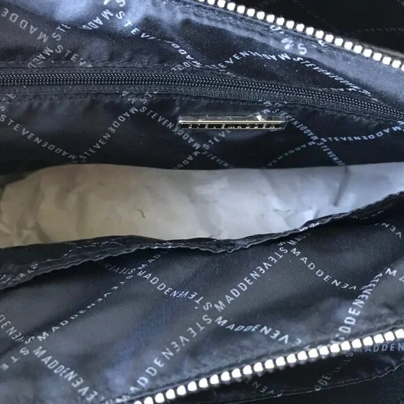 STEVE MADDEN BGRAMER Black SATCHEL/Crossbody 3 compartments inside w Card Case - Picture 5 of 10